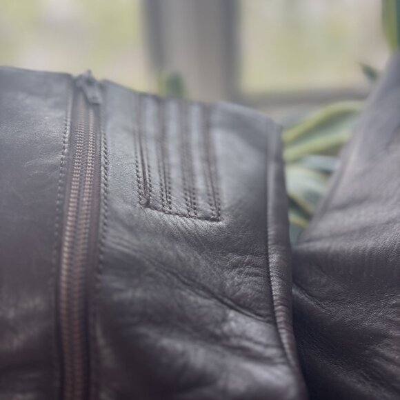 Brown Real Leather Bike Boots Women's Size 7 - Picture 4 of 11